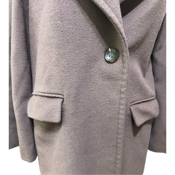 Badgley Mischka Women's Oversized Wool Cocoon Coat Lavender Mist Sz Large - Picture 8 of 15